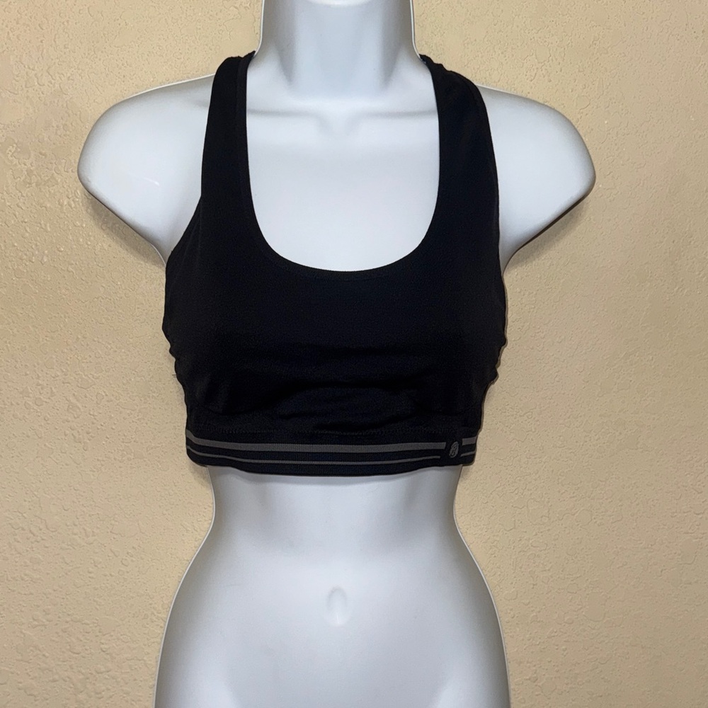 Bally Black Racerback Sports Bra with Striped Elastic Band